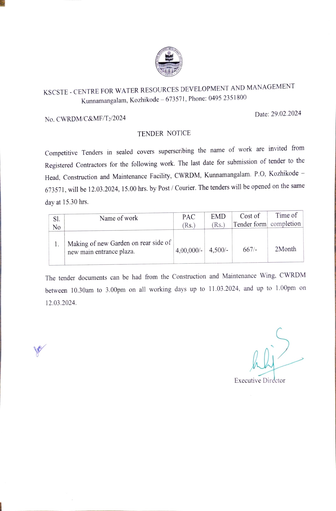 tender notice
